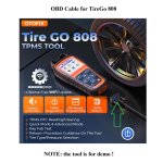 OBD2 Cable Diagnostic Cable for OTOFIX TireGo808 TPMS Tool